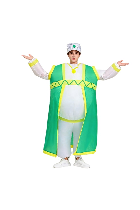 Funny Inflatable Costume Cosplay Cool Handsome Inflatable Dragon Cartoon Dragon Funny Gift Halloween Cosplay Dress Up,Height 4'11"-6'3",Green
