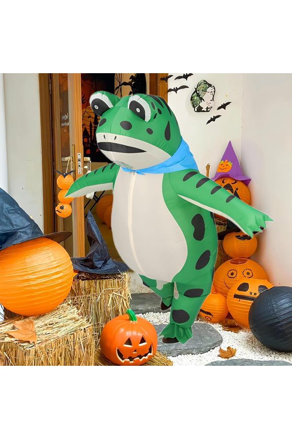 Halloween Funny Inflatable Costume Cosplay Cool Handsome Inflatable Dragon Cartoon Dragon Funny Gift Halloween Cosplay Dress Up,Height 47.2-59",Frog