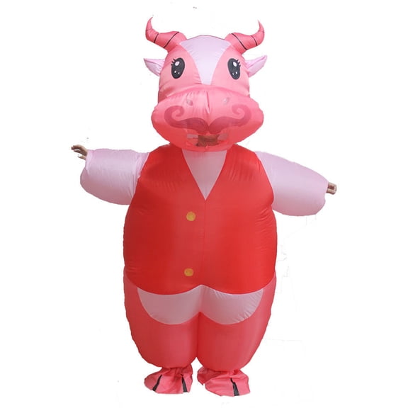 Halloween Funny Inflatable Costume Cosplay Cool Handsome Inflatable Dragon Cartoon Dragon Funny Gift Halloween Cosplay Dress Up,Height 59"–74.8",Pink