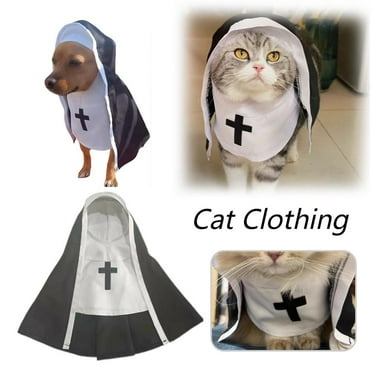 Halloween Funny Kittens and Puppies Nun Cloak Costume For Small Pets