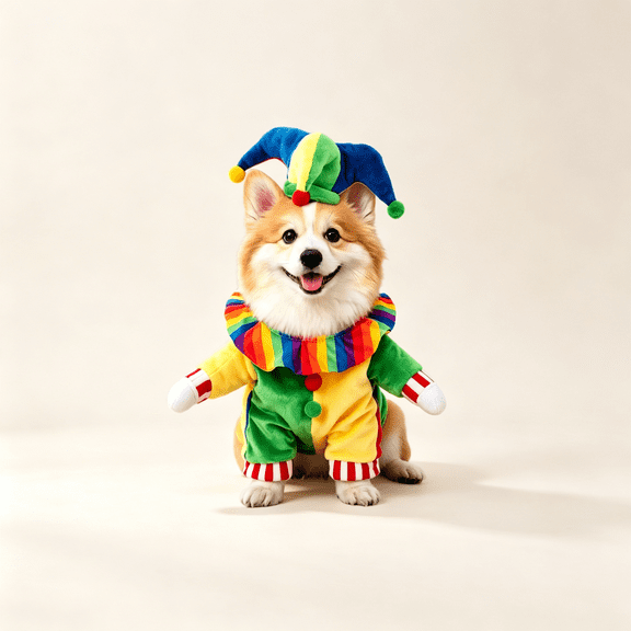 Halloween Funny Pet Costume, Clown Cosplay Outfit, Soft Polyester Dog Cat Dress Up, for Small Medium Dogs Holiday Party Photo Props Gift