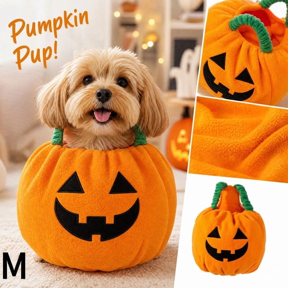 Halloween Funny Pumpkin Dog Cat Costume cat pumpkin costume halloween costumes pet comfortable pet outfit for small medium pets halloween cosplay party and photo prop,M
