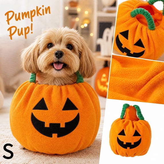 Halloween Funny Pumpkin Dog Cat Costume dog pumpkin costume halloween costumes for cats lightweight plush pet costume suitable for kitten puppy carnival holiday daily dress up,S