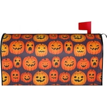 Halloween Funny Pumpkins Mailbox Covers Magnetic Waterproof Mail Cover Letter Post Box Wraps for Home Garden Yard Decor, 21x18 in
