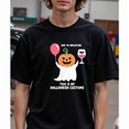 thumbnail image 1 of Halloween Funny T-Shirt Letter Jack-O-Lantern Wine Graphic Tee Costume Party Top Casual Black S-5XL, 1 of 5