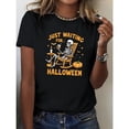thumbnail image 1 of Halloween Funny Tee Graphic Design T Shirt Party Top Breathable Regular Fit Short Sleeve Round Neck Black S-5XL, 1 of 5