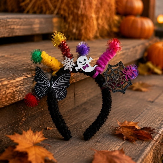 Halloween Furry Headband Costume Hair Accessory Plush Headband Halloween Party Headpiece for Cosplay Dress Up Photo Booth Themed Event Holiday Celebration Decoration