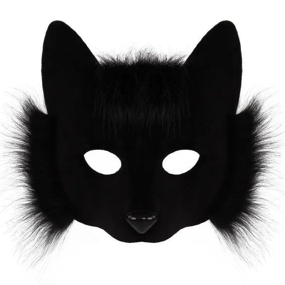 Halloween Fursuit Kitty Fox Mask,Realistic Fox Cat Mask,Furry Foxy Masks Therian Costume for Animal Role-Play Party