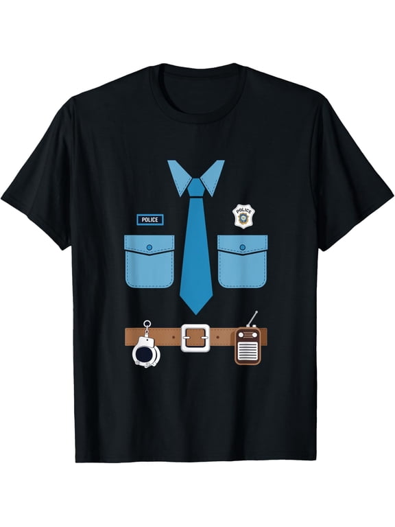 Halloween Future Police Officer Costume for Kids Cop Uniform T-Shirt