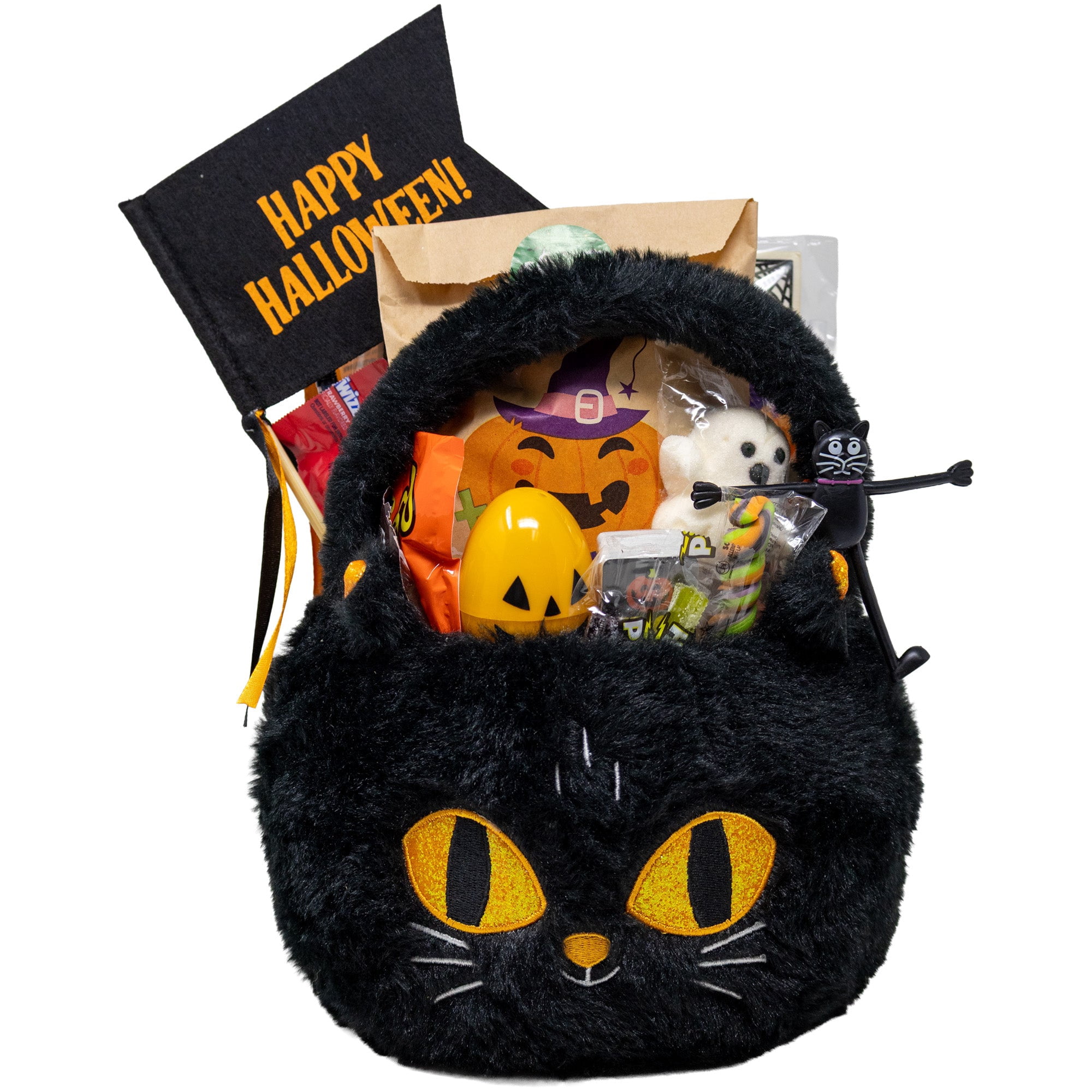 Waman Boo Halloween Fuzzy Cat Prefilled Boo Basket - Walmart.com