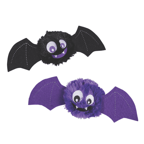 Halloween Fuzzy Plush Bat Bouncing Balls, Toys, Halloween, 12 Pieces