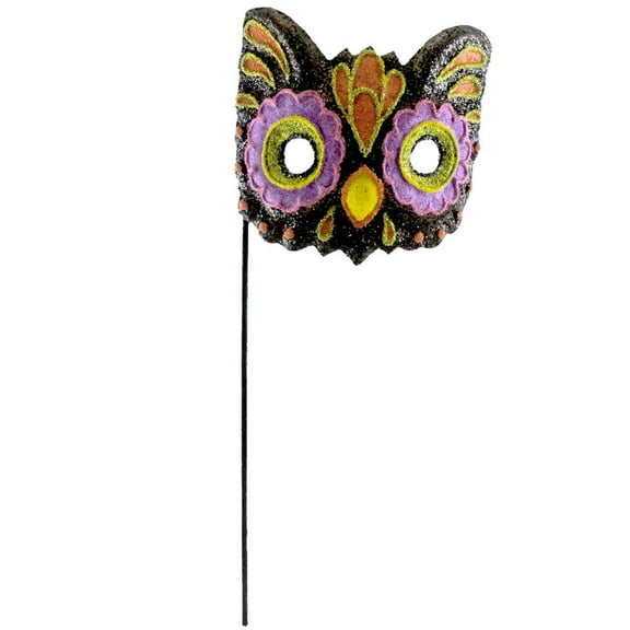 Halloween GLITTERED MASK Paper Mache Cat Bird HC322029 OWL