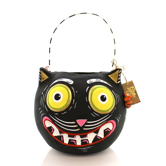 Halloween Glitterville Halloween Bucket Paper Mache Trick Or Treat Brown Vi0159