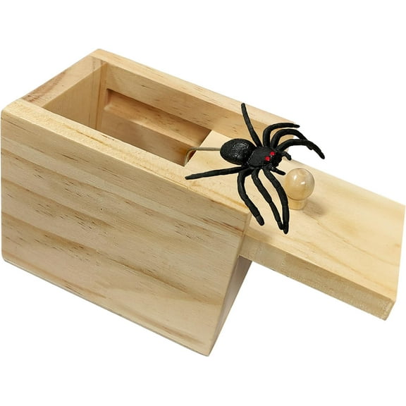 Halloween Gag Gifts, Funny Wooden Surprise Gift Box for Money Cash, Halloween Spider Prank Toys for Kids Boys, White Elephant Gifts for Adults Men, Christmas Stocking Stuffers