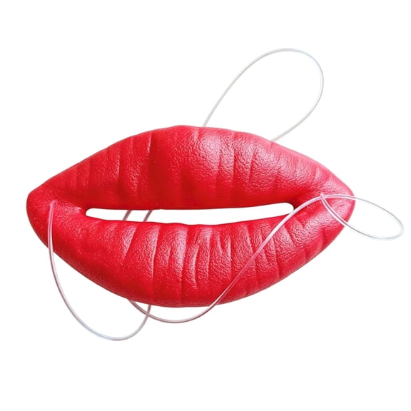 Halloween Gag Lip Prop, Halloween Party Accessory, Photo Booth Props Set Piece, Gag Gifts Funny Adult, 1 Pack 4X2 Inch Oversized Red Sausage Sexy Lip Mask For, Stage Performance,