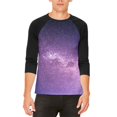 thumbnail image 1 of Halloween Galaxy Space Stars Mens Raglan T Shirt White-Black SM, 1 of 2