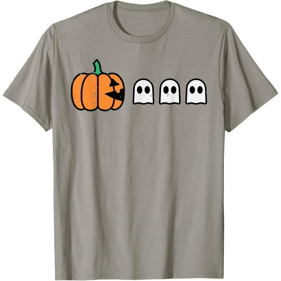Halloween Gamer Pumpkin Eating Ghost Costume Premium T-Shirt, Full Sizes S-5XL