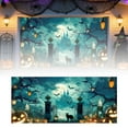 thumbnail image 1 of Halloween Garage Door Banner Cover 6.8 x 15.7 ft Happy Halloween Garage Door Decoration Outdoor Indoor Hanging Banners Scary Pumpkin Ghost Bats Photo Props Backdrop for Wall House Party Decor, 1 of 6