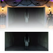 Halloween Garage Door Cover 7x16 FT - Witch Cauldron Backdrop Mural for Outdoor Indoor Decor, Spooky Party Wall Window Hanging Banner Home Yard Decoration