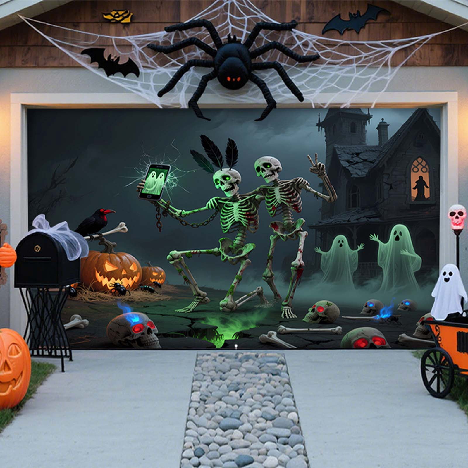 Halloween Garage Door Decorations Halloween Skeleton Ghost Pumpkin