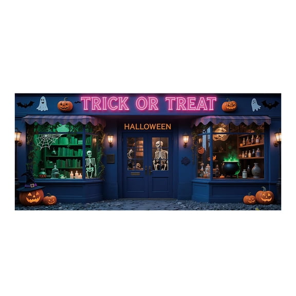 Halloween Garage Door Halloween Door Cover Hanging Banner Large Background Mural Suitable For Home Outdoor Indoor Parties Walls Windows Flags_ Banners Accessories Home Decor