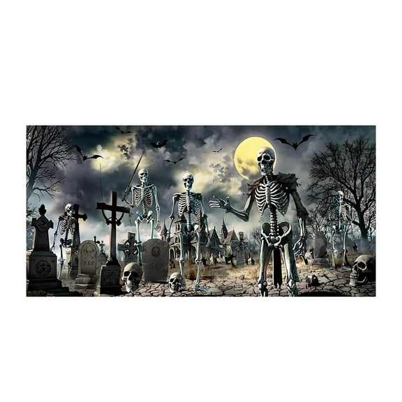 Halloween Garage Door Halloween Witch Door Cover Hanging Banner Large Background Mural Suitable For Home Outdoor Indoor Parties Walls Windows Flags_ Banners Accessories