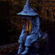 Halloween Garden Decor Solar Ghost Witch Statue Lights,Light up Halloween Night Lighted Holiday
