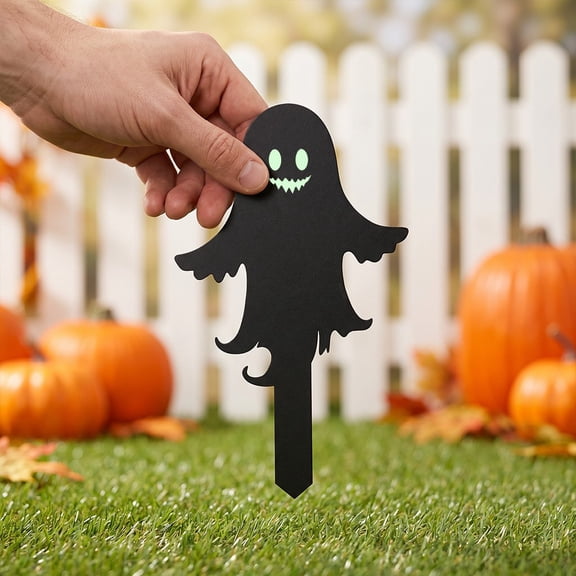 Halloween Garden Decor for Outside, Glow-in-the-Dark Ghost Waterproof Garden Stakes Decor for Garden Yard Lawn Patio Plant Pot Decoration