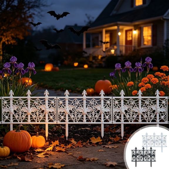 Halloween Garden Fence,Halloween Landscape Barrier Rustproof Weather Resistant Metal Panels,Pet Playpen Lawn Edge Partition For Yard Outdoor Small Animal Blocking Decor