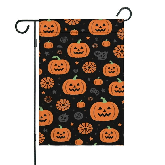 Halloween Garden Flag 12x18 Double Sided Trick or Treat Holiday Garden Flags Outside Decor Bat Fall Holiday Burlap Yard Flag Outdoor Lawn Decorations