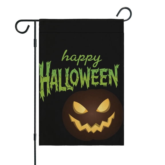 Halloween Garden Flag 12x18 Inch Ghost Pumpkin Fall Yard Banner Spooky Porch Sign for Outdoor Trick or Treat Lawn Decoration Seasonal House Display