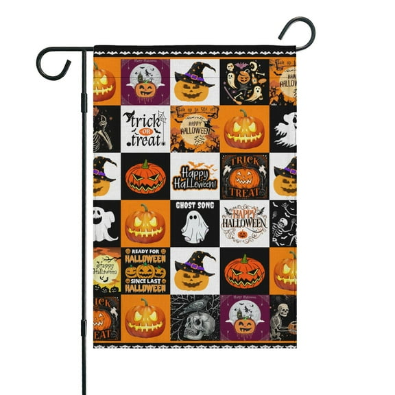 Halloween Garden Flag - Double Sided 12x18 Inch, Seasonal Outdoor Decor for Yard, Lawn,House - Family,Friends,Halloween.