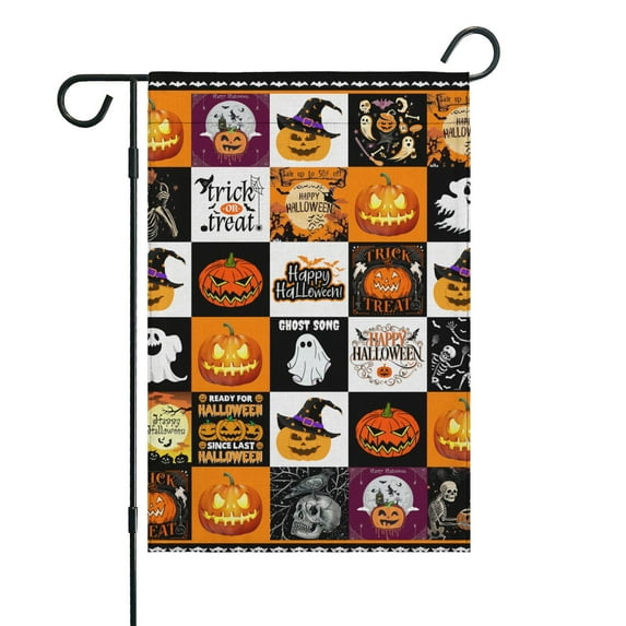 Halloween Garden Flag - Double Sided 12x18 Inch, Seasonal Outdoor Decor for Yard, Lawn,House - Family,Friends,Halloween.