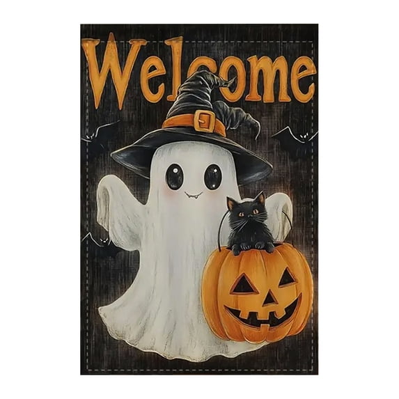 Halloween Garden Flag Double Sided Garden Flag Halloween Decorative Yard Flag for Outside, Patio, Porch and Lawn