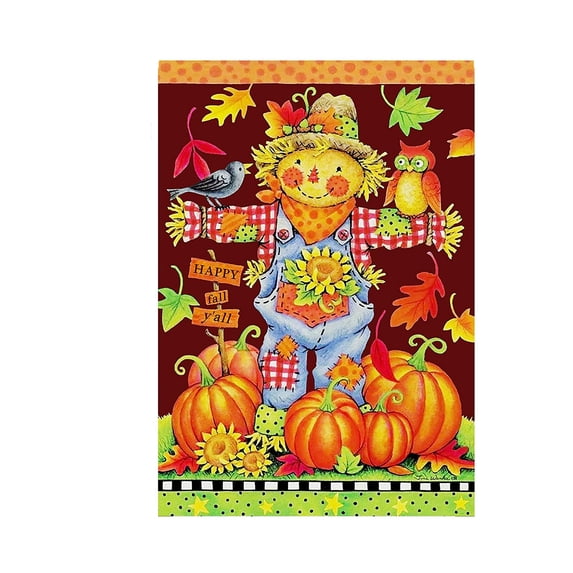 Halloween Garden Flag Fall Pumpkin Decor | Linen Outdoor Flag for Thanksgiving Outdoor Decor | Seasonal Yard Flag for Outdoor Porch Decor