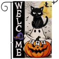 thumbnail image 1 of Halloween Garden Flag, Halloween Decor Ghost Cat Boo Yard Flag 12.5x18 Double Sided Holiday, Halloween Garden Flags Pumpkin Signs Home Decorations Rustic Welcome Outdoor Decorative Farmhouse, 1 of 6