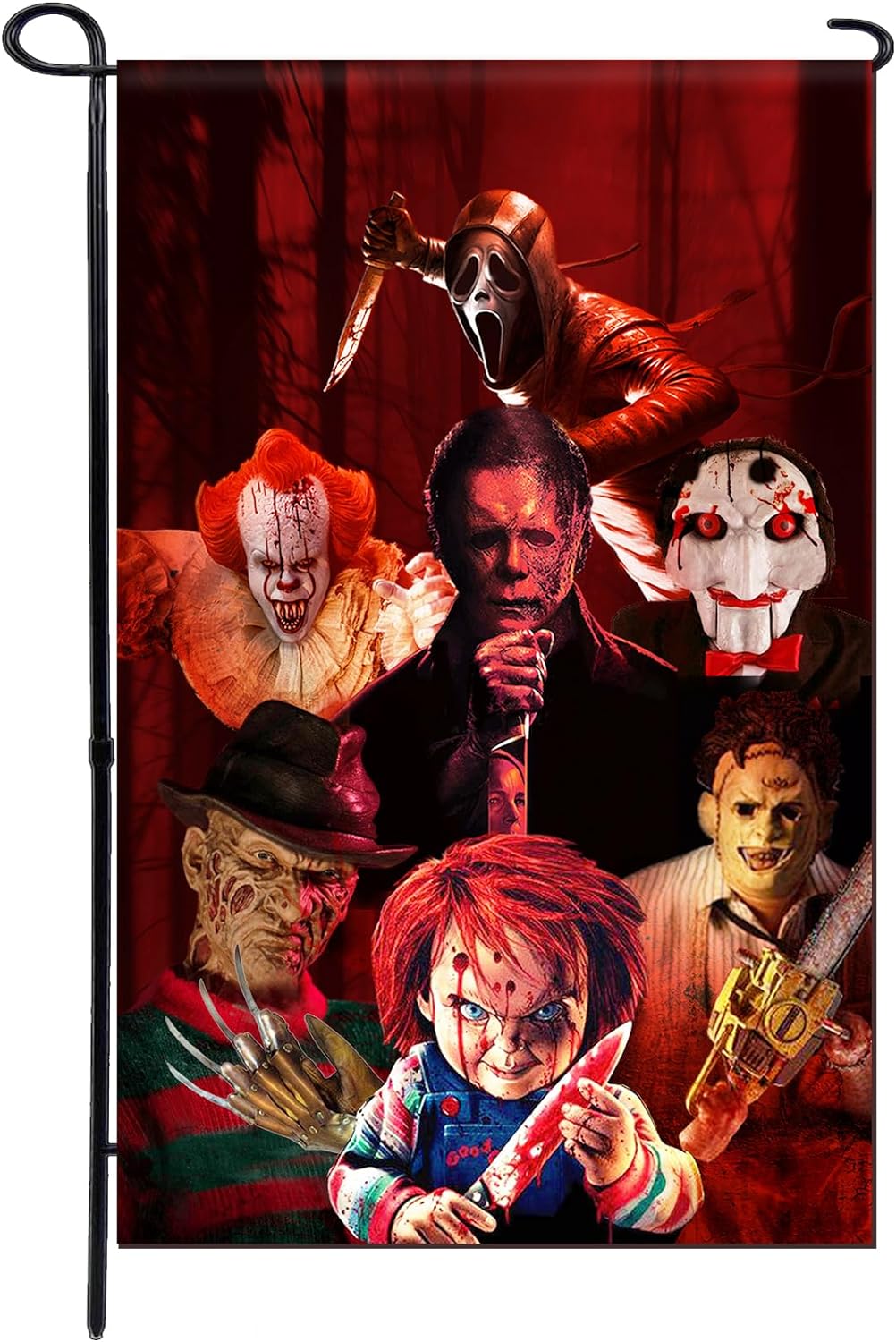 Halloween Garden Flag Horror Movie Halloween Yard Flag 12x18 Inch Double Sided Scary Classic