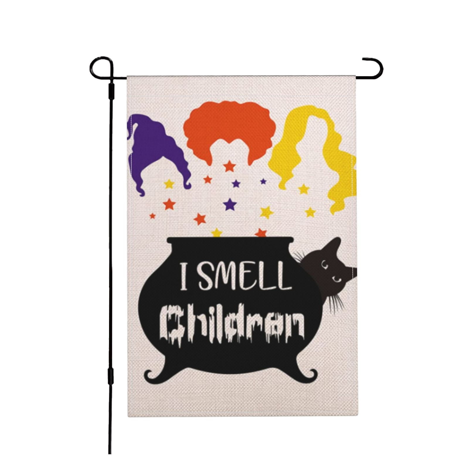 Halloween Garden Flag Smell Children Sanderson Sisters Black Cat Yard