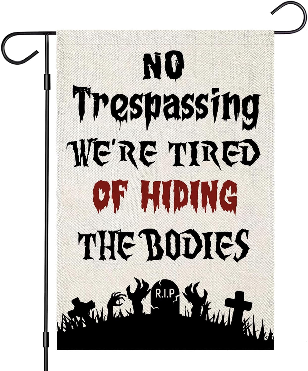 Halloween Garden Flags for Outside Decoration, NO Trespassing We're