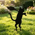 thumbnail image 1 of Halloween Garden Garden Stake,Metal Cat Broom Stake,Outdoor Yard Silhouette Ornament for Backyard Lawn Arrangement and Holiday Horror Party Decor, 1 of 5