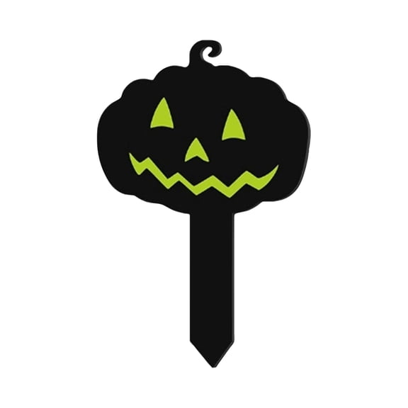 Halloween Garden Stake Acrylic Pumpkin Decor, Glowing Jack O Lantern Yard Sign, Weather Resistant Light Up Outdoor Lawn Ornament for Porch Walkway Pathway Fall Party Decoration