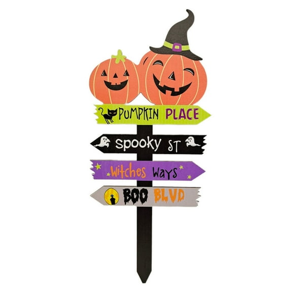 Halloween Garden Stakes Outdoor Signs for Decoration Halloween Themed Direction Sign Decorations for Garden for Party and Outdoor Spaces