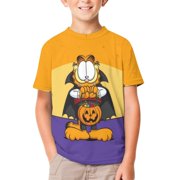 ENTERRY Halloween Garfield T-Shirt for Boys Girls, Novelty Kids Shirts Crewneck Short Sleeve Tops Tees, XXS (100CM)