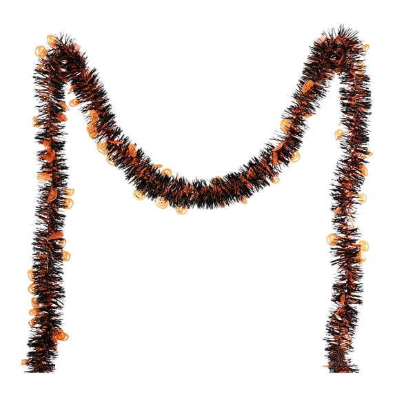 Halloween Garland, 9.2Ft Long Fade-Resistant and Reusable Plastic Tassel Banner with Pumpkins and Ghosts, Hanging Spooky Party Decor for Mantel Fireplace Wall Indoor Outdoor