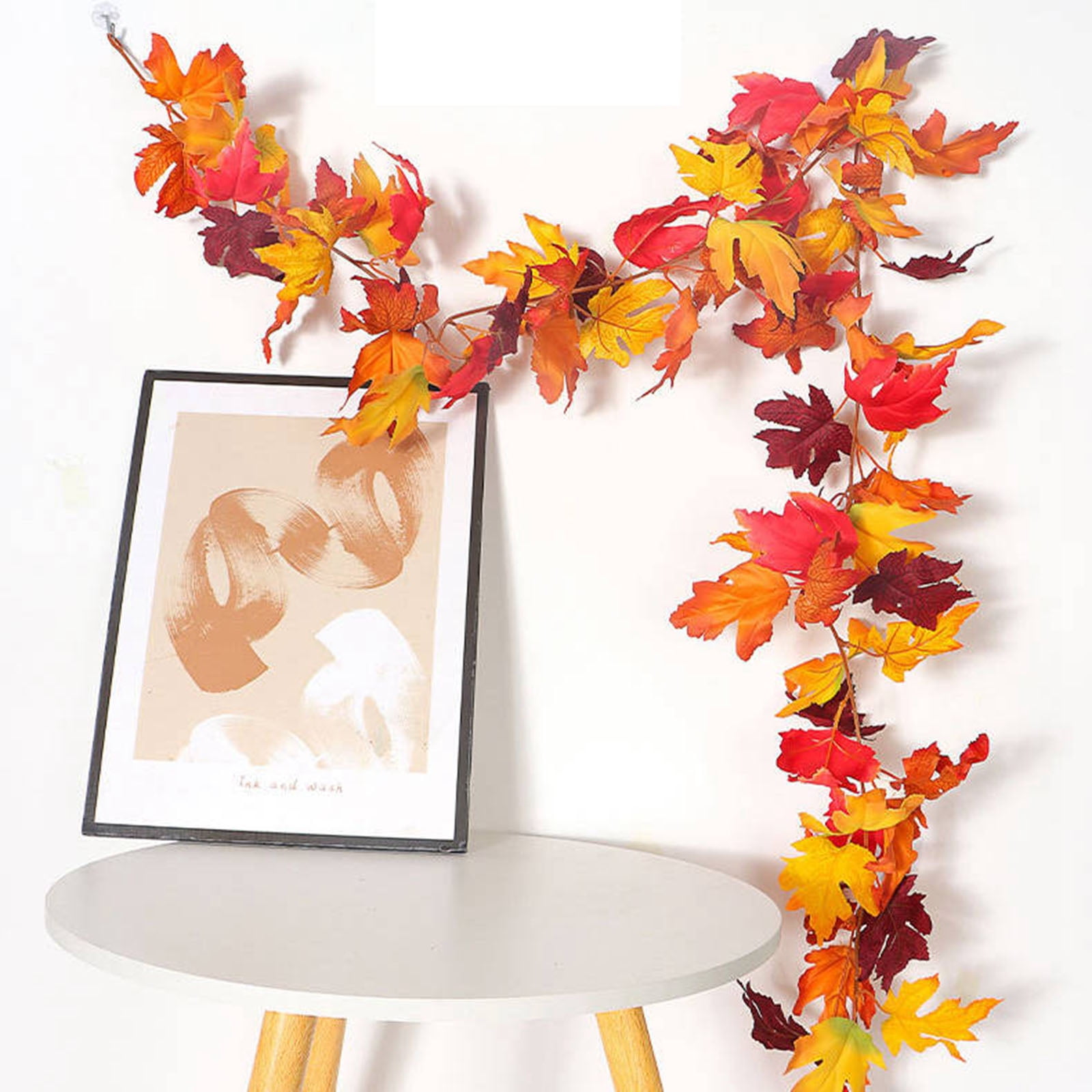 Halloween Garland, Artificial Maple Leaf Decor 10 Inch Fall Foliage ...