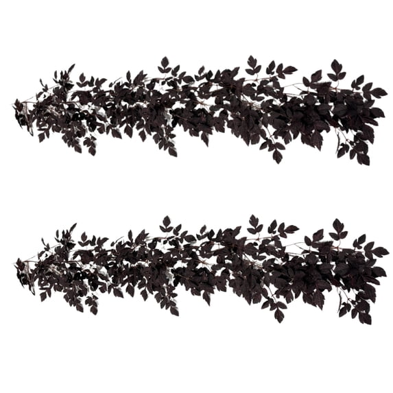 Halloween Garland Black Flower 2 Pack Cloth Plastic Spooky & Durable for Mantel Door Party Staircase Halloween Decor by MPOISVA