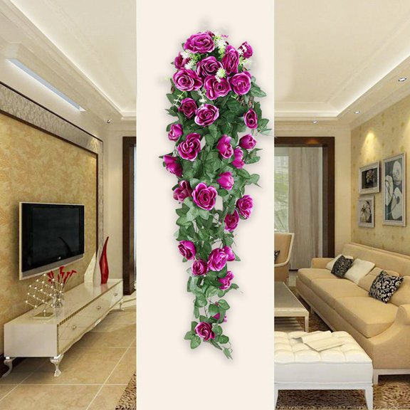 Halloween Garland for Halloween Decorations, Fall Garland, 2 Pack 36 Inch Fake Rose Garland Artificial Roses Flower Garland Hanging Floral Wedding Home Party Arrangement Decoration Indoor Outdoor