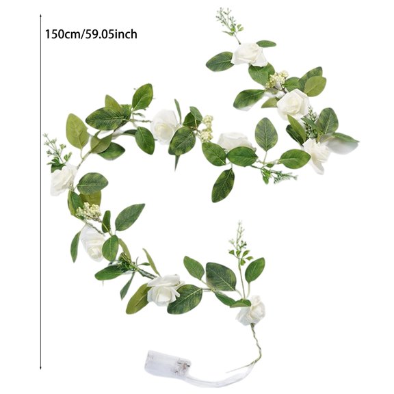 Halloween Garland for Halloween Decorations, Fall Garland, 2M Artificial Green Plant Party Decoration Simulation Flower Thanksgiving Christmas Encryption with Fruit Simulation Rose Indoor Outdoor