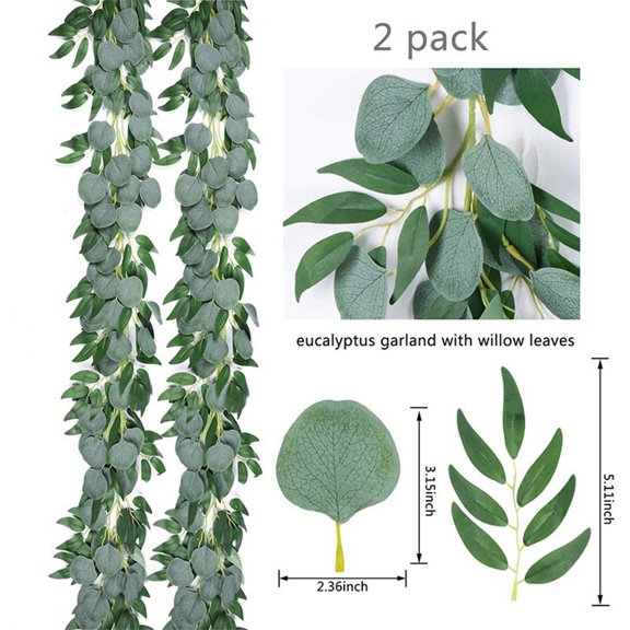 Halloween Garland for Halloween Decorations, Fall Garland, Artificial Garland 2m with Wicker Green Vines Fake Plants Wedding Decoration Background Rattan. Indoor Outdoor