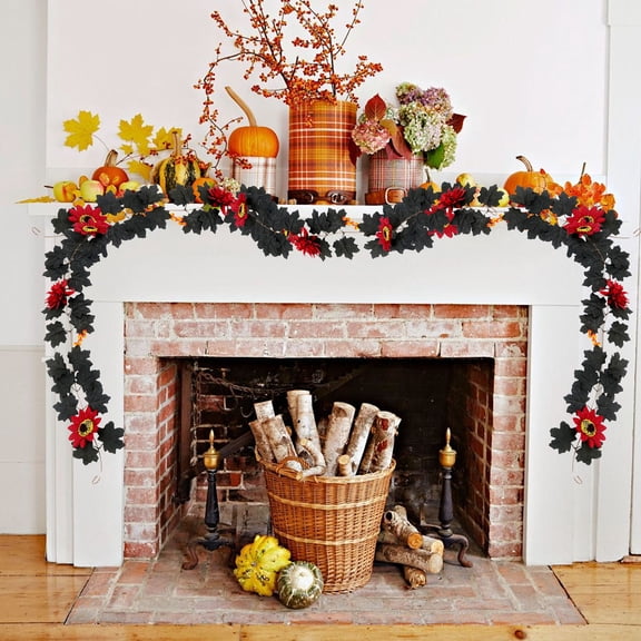 Halloween Garlands Decorations Artificial Maple Leaf Garlands Home Decoration Artificial Maple Leaf Scenic Arrangement Artificial Maple Leaf on Clearance